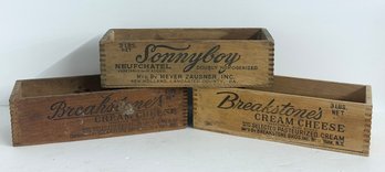 3 Vintage Cheese Boxes