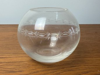 Etched Globe Vase