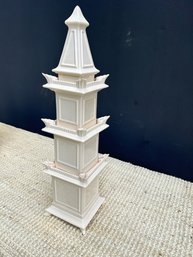 Large Ivory Ceramic 4-Tier Tulipiere With Pagoda Top 2 Of 2