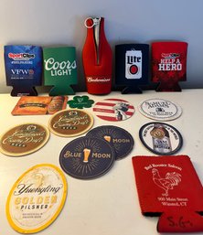 Coozies, Coasters And Beer Glasses
