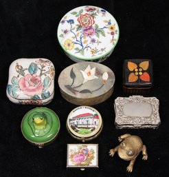 LARGE LOT OF VINTAGE PILL & ASSORTED BOXES INCLUDING LIMOGES