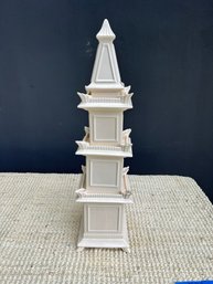 Large Ivory Ceramic 4-Tier Tulipiere With Pagoda Top 1 Of 2