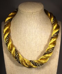 1980s Gold Thread Oven Choker Necklace