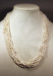 Genuine Fresh Water Pearl Multi Strand Necklace 24' Long