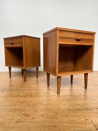 Lot Of Two Midcentury Walnut End Tables