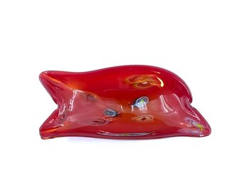 Intriguing Freeform Murano Style Millefiori Art Glass Dolphin(?) Ashtray