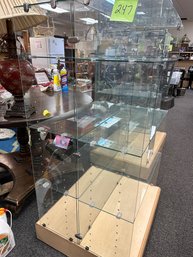 Glass Display Case With Wood Bottom