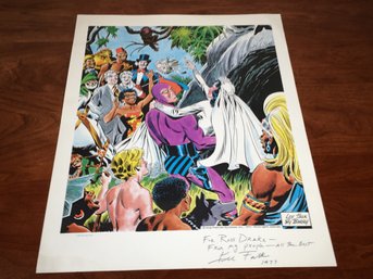 Amazing ~ The Phantom Wedding ~ 1977 Signed Poster - Hand Signed Lee Falk With Inscription - LOOKS NEW !