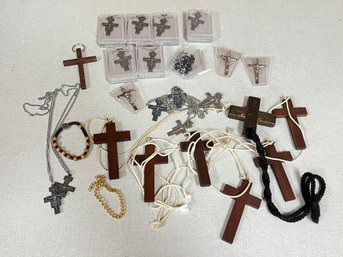 Lot Of Crosses And Necklaces