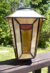 Retro Stained & Slag Glass Shade