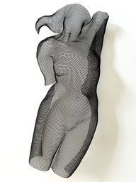 A Large Wire Mesh Sculpture, Nude Female From The Front, Eric Boyer, 1991