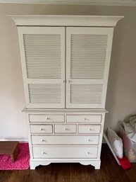 Massive Entertainment Cabinet Dresser With Swivel TV Shelf