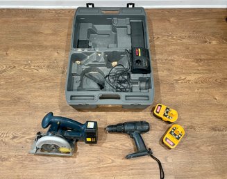 Ryobi Cordless Circular Saw And Drill Driver With Battery Packs, Charging Station & Hard Side Carrying Case