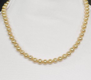 Vintage Pearls With 14K Clasp- Champagne/ Peachy- 8 Inches