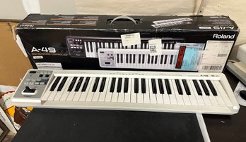 Roland A - 49 White Midi Keyboard Controller Works With Mac / Windows In Original Box. RC/ A5