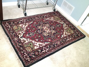 Beautiful Oriental Style Rug - Hand Made - Great Colors - Black - Brick - Sage Green - Ivory - Gray - NICE !