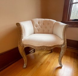 Linen Tufted French Style Chair