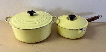 2 Vintage Le Creuset Pots With Lids ~