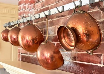Vintage Copper - A Collander And Prep Bowls