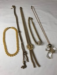 Set Of Gold Tone Necklaces