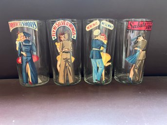 Vintage Collectors Glasses (4)- WWII