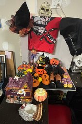 Huge Collection Lot Of Halloween Items - House, Lights, Caps, Candles, Mask, Cup, Pumpkin Bowl & More 212/CV3