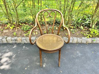 Possible Or In The Style Of Thonet Bentwood Armchair With Cane Seat