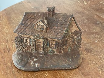 Antique Vintage Cast Iron Doorstop Hubley # 211 Cape Cod Cottage