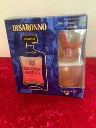 Disaronno Gift Bottle With Two Special Glasses In Box