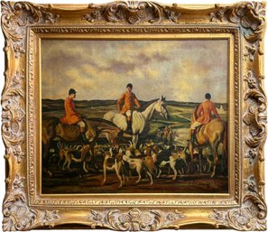 An Oil On Canvas, Fox Hunt Themed, By Noted Artist John Hardy, American (1923 - 2014)