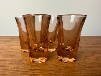 Amber Glass Shot Glasses - Set Of 4