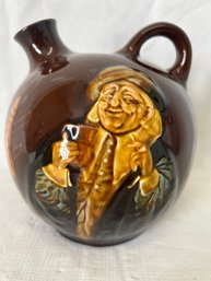 Antique Royal Doulton 'Kingsware' John Barleycorn Brown Glazed Flask