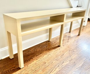 Custom Grasscloth Wrapped Console Table