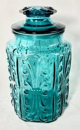 Vintage Imperial Glass Teal Canister