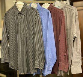 Four Claiborne Cotton Button Down Dress Shirts- Size XL 17