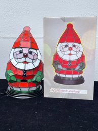 Stained Glass Santa Table Lamp