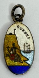 VINTAGE STERLING SILVER ENAMEL QUEBEC CHARM OR PENDANT