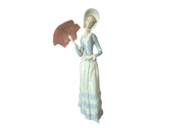 Vintage Lladro Porcelain Figurine 'little Lady' Woman With Parasol