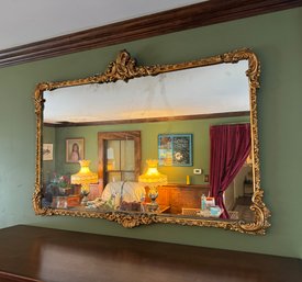 Large Mirror With Ornate Golden Frame