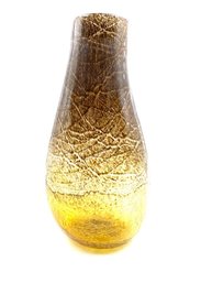 Hand-blown Sandstorm Crackle Glass Art Glass Vase