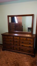 Vintage Bassett Furniture Dresser With Mirror
