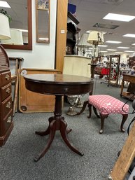 Antique Drum Table With Duncan Pyfe Legs With Brass Cap Feet