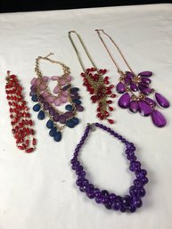 Set Of Gem Costume Necklaces