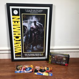 The Watchmen Poster - Signed With Photos & Box Of Small Action Figures - VERY Cool Lot