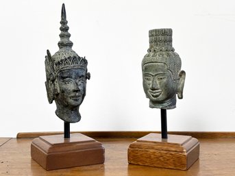 A Pairing Of Vintage Khmer Style Bronze Casts