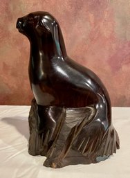 Hand Carved Ironwood Seal Sculpture