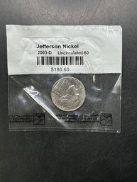 2003-D Uncirculated Jefferson Nickel In Littleton Package