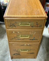 Nice Asian 3 Drawer Cabinet ~ Hand Painted ~