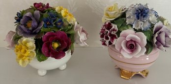 Two English Porcelain Flower Baskets