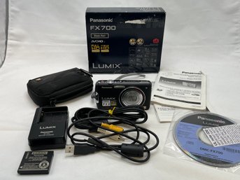 Panasonic Lumix FX700 Black Digital Camera 5x Zoom Tested Working Box Manual